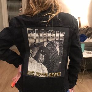 BIGGIE BLACK DENIM JACKET NWT UNISEX